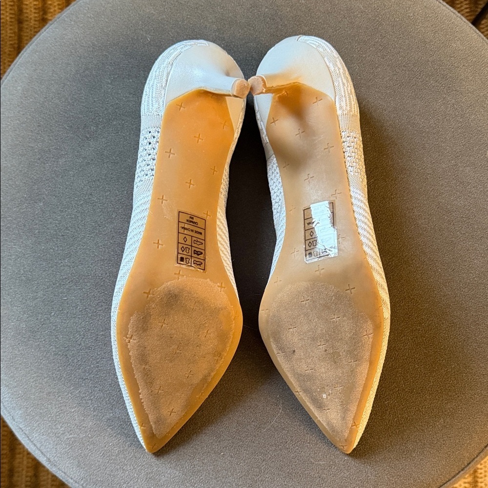 NIC+ZOE White & Grey Mess Womens 9 Heels Chic Business Work - Picture 7 of 8